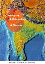 Map of Indus Valley Civilizations near Indus River