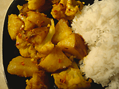 cauliflower potato pea, indian food, india culture